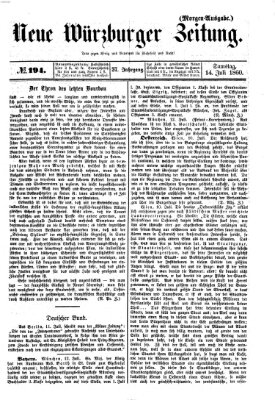 Neue Würzburger Zeitung Samstag 14. Juli 1860