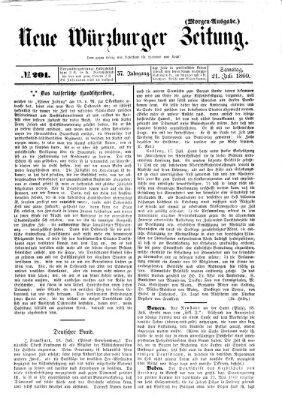 Neue Würzburger Zeitung Samstag 21. Juli 1860