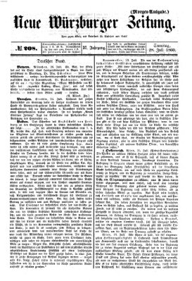 Neue Würzburger Zeitung Samstag 28. Juli 1860