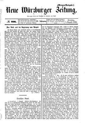 Neue Würzburger Zeitung Sonntag 5. August 1860