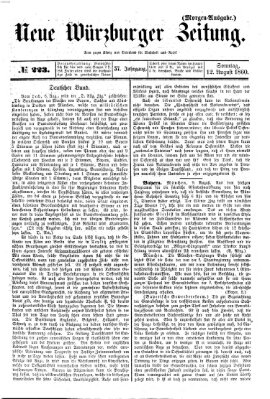 Neue Würzburger Zeitung Sonntag 12. August 1860