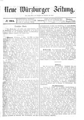 Neue Würzburger Zeitung Montag 13. August 1860