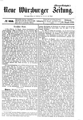 Neue Würzburger Zeitung Mittwoch 22. August 1860