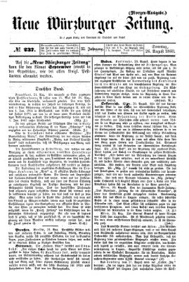 Neue Würzburger Zeitung Sonntag 26. August 1860