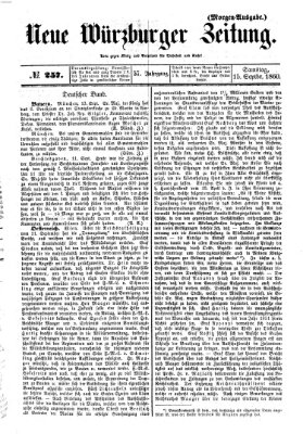 Neue Würzburger Zeitung Samstag 15. September 1860