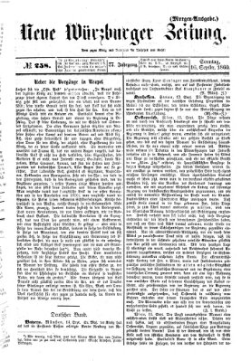 Neue Würzburger Zeitung Sonntag 16. September 1860