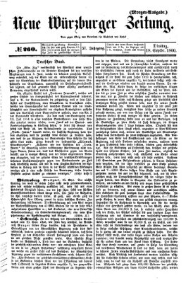 Neue Würzburger Zeitung Dienstag 18. September 1860