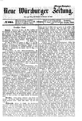 Neue Würzburger Zeitung Samstag 22. September 1860