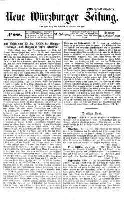 Neue Würzburger Zeitung Dienstag 16. Oktober 1860