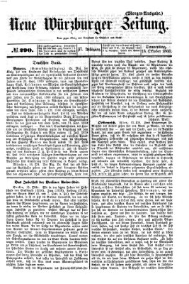 Neue Würzburger Zeitung Donnerstag 18. Oktober 1860