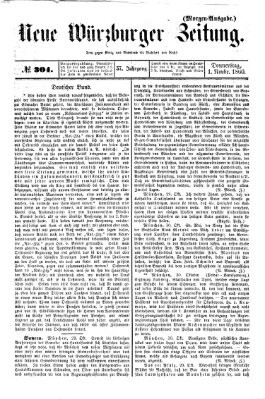 Neue Würzburger Zeitung Donnerstag 1. November 1860