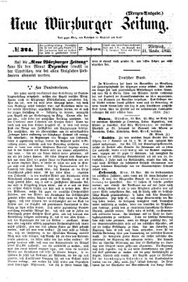 Neue Würzburger Zeitung Mittwoch 21. November 1860