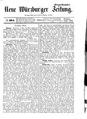 Neue Würzburger Zeitung Samstag 1. Dezember 1860