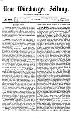 Neue Würzburger Zeitung Montag 31. Dezember 1860