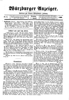 Würzburger Anzeiger (Neue Würzburger Zeitung) Samstag 7. Januar 1860