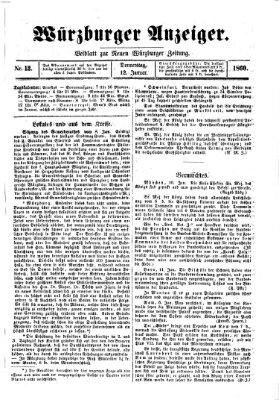 Würzburger Anzeiger (Neue Würzburger Zeitung) Donnerstag 12. Januar 1860