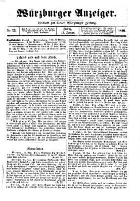 Würzburger Anzeiger (Neue Würzburger Zeitung) Freitag 13. Januar 1860