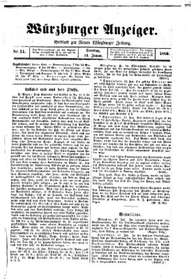 Würzburger Anzeiger (Neue Würzburger Zeitung) Samstag 14. Januar 1860