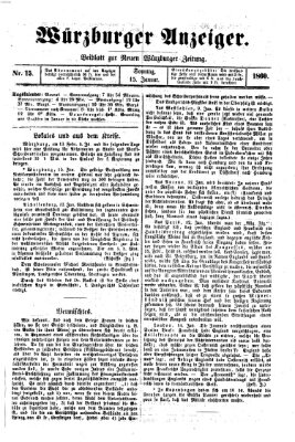 Würzburger Anzeiger (Neue Würzburger Zeitung) Sonntag 15. Januar 1860