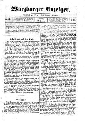 Würzburger Anzeiger (Neue Würzburger Zeitung) Dienstag 17. Januar 1860