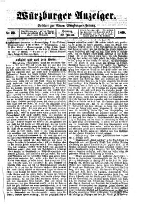 Würzburger Anzeiger (Neue Würzburger Zeitung) Sonntag 22. Januar 1860