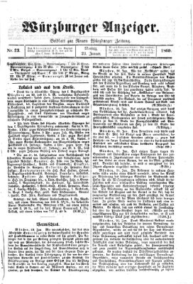 Würzburger Anzeiger (Neue Würzburger Zeitung) Montag 23. Januar 1860