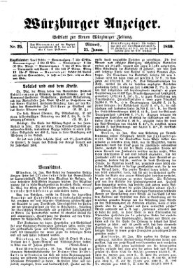 Würzburger Anzeiger (Neue Würzburger Zeitung) Mittwoch 25. Januar 1860