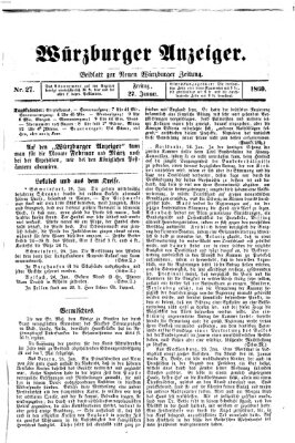 Würzburger Anzeiger (Neue Würzburger Zeitung) Freitag 27. Januar 1860