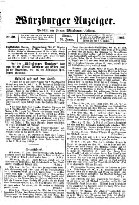 Würzburger Anzeiger (Neue Würzburger Zeitung) Montag 30. Januar 1860