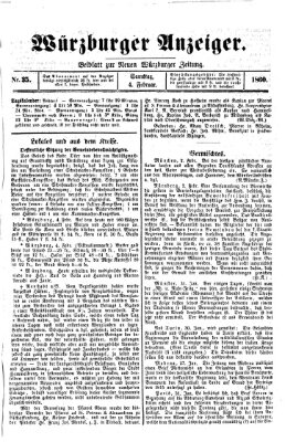 Würzburger Anzeiger (Neue Würzburger Zeitung) Samstag 4. Februar 1860