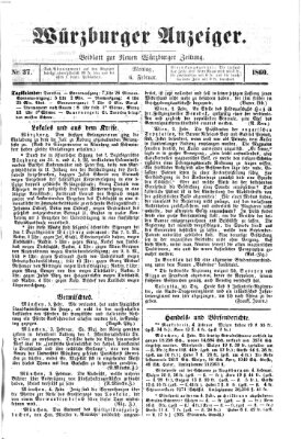 Würzburger Anzeiger (Neue Würzburger Zeitung) Montag 6. Februar 1860