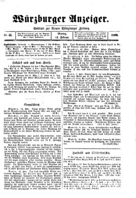 Würzburger Anzeiger (Neue Würzburger Zeitung) Montag 13. Februar 1860