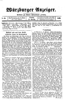 Würzburger Anzeiger (Neue Würzburger Zeitung) Dienstag 14. Februar 1860