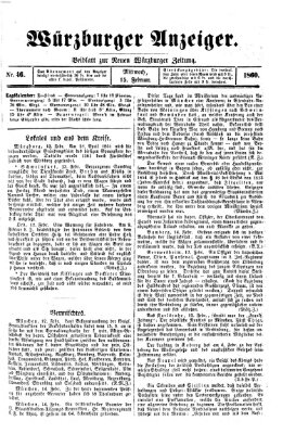 Würzburger Anzeiger (Neue Würzburger Zeitung) Mittwoch 15. Februar 1860