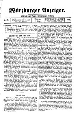 Würzburger Anzeiger (Neue Würzburger Zeitung) Mittwoch 7. März 1860