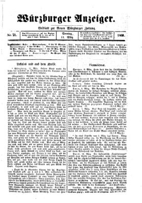 Würzburger Anzeiger (Neue Würzburger Zeitung) Sonntag 11. März 1860