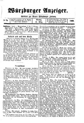 Würzburger Anzeiger (Neue Würzburger Zeitung) Montag 19. März 1860