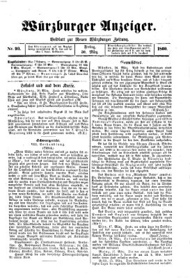 Würzburger Anzeiger (Neue Würzburger Zeitung) Freitag 30. März 1860