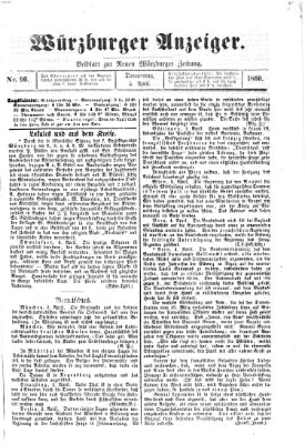 Würzburger Anzeiger (Neue Würzburger Zeitung) Donnerstag 5. April 1860