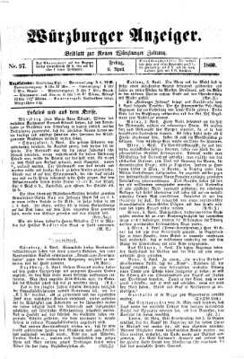 Würzburger Anzeiger (Neue Würzburger Zeitung) Freitag 6. April 1860