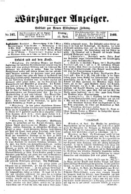 Würzburger Anzeiger (Neue Würzburger Zeitung) Dienstag 17. April 1860