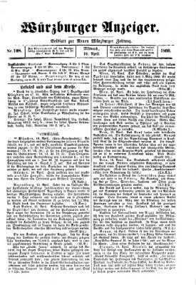 Würzburger Anzeiger (Neue Würzburger Zeitung) Mittwoch 18. April 1860