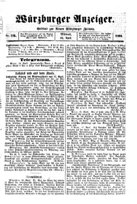 Würzburger Anzeiger (Neue Würzburger Zeitung) Mittwoch 25. April 1860