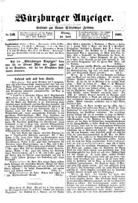 Würzburger Anzeiger (Neue Würzburger Zeitung) Montag 30. April 1860