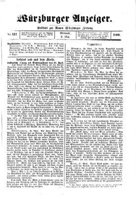 Würzburger Anzeiger (Neue Würzburger Zeitung) Mittwoch 2. Mai 1860