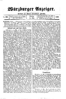 Würzburger Anzeiger (Neue Würzburger Zeitung) Dienstag 15. Mai 1860