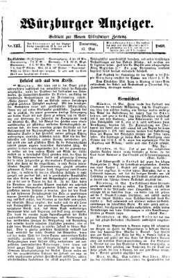 Würzburger Anzeiger (Neue Würzburger Zeitung) Donnerstag 17. Mai 1860