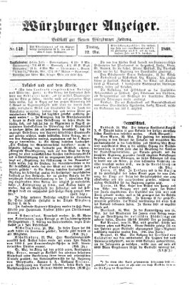 Würzburger Anzeiger (Neue Würzburger Zeitung) Dienstag 22. Mai 1860