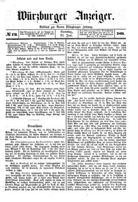 Würzburger Anzeiger (Neue Würzburger Zeitung) Samstag 23. Juni 1860