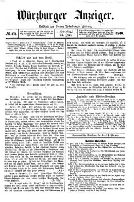 Würzburger Anzeiger (Neue Würzburger Zeitung) Sonntag 24. Juni 1860